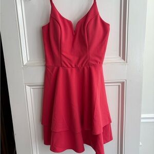 Trixxi Vibrant Pink Layered Mini Dress